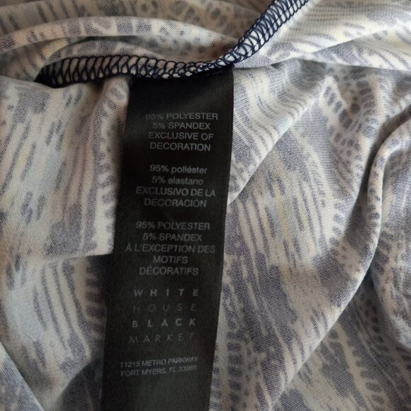 WHBM Size S Blouse Top Womens Sleeveless Ruffle Neck Tie Abstract Printed Design - Picture 8 of 10